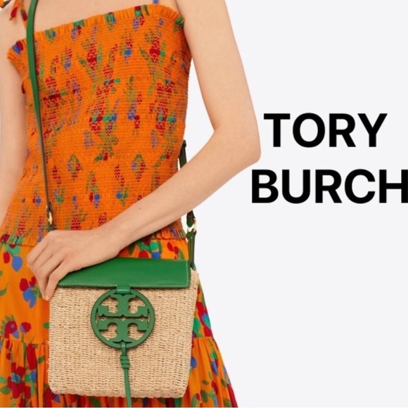 NWT Tory Burch Miller Straw Cross Body NWT - Picture 2 of 7